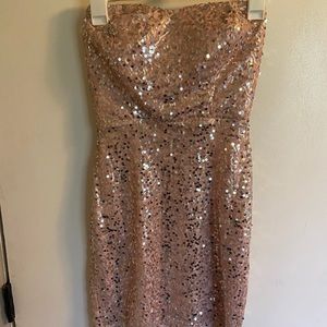 Pink strapless mini dress